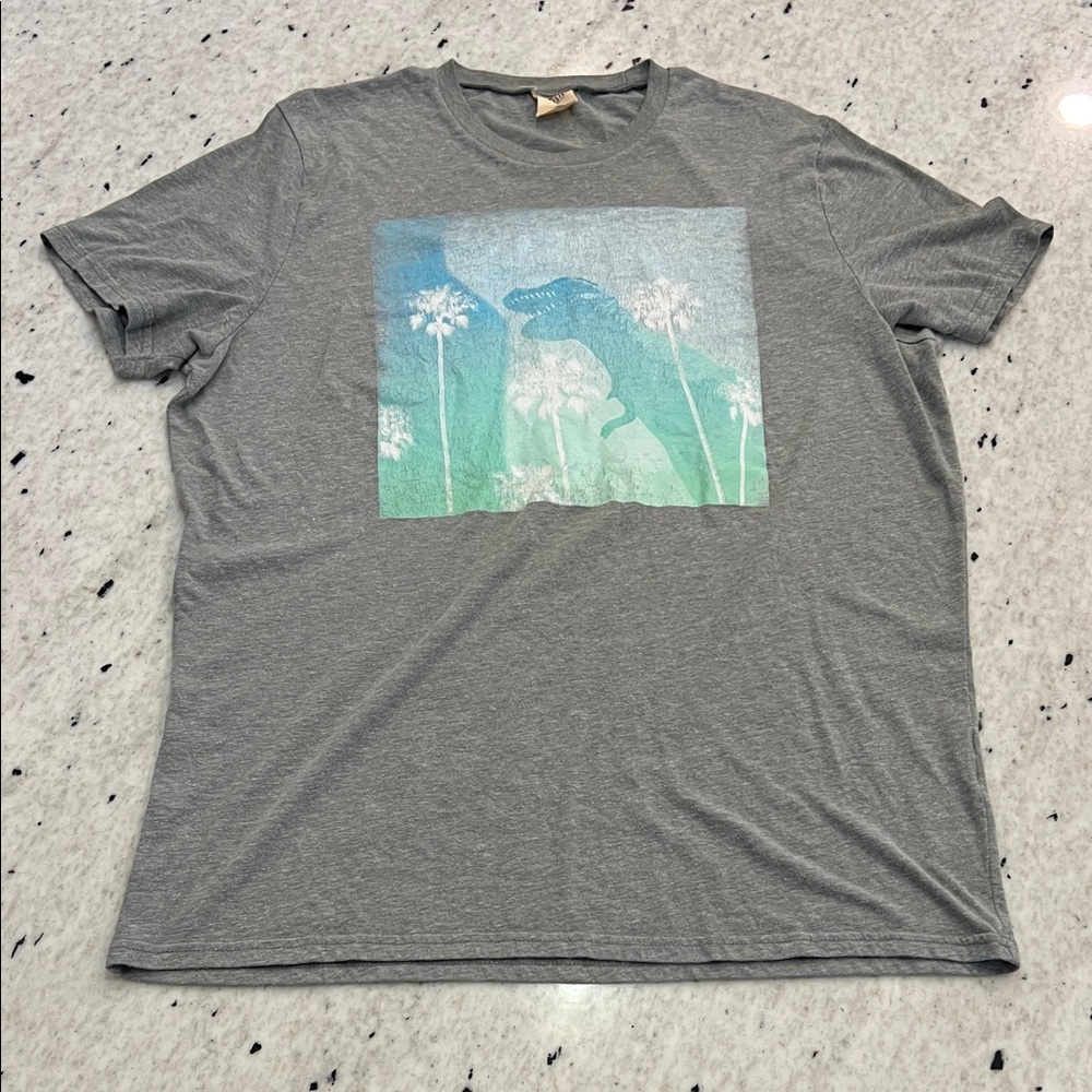 Hollister Gray Dinosaur Graphic Tee